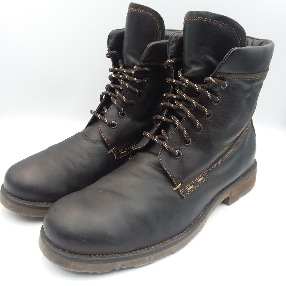 Wallin & Bros Lace Up Leather Boots‎ Men EU44 US 10.5 Dark Brown Work Utility